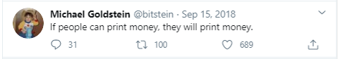 Bitstein money printing
