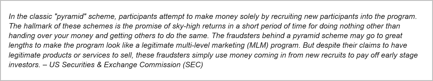 SEC definition of pyramid scheme